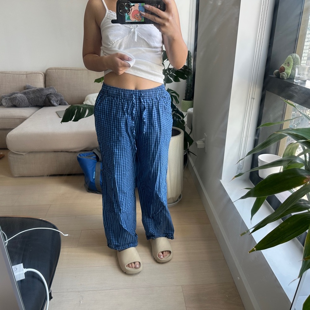 Blue Checkered Lounge Pants